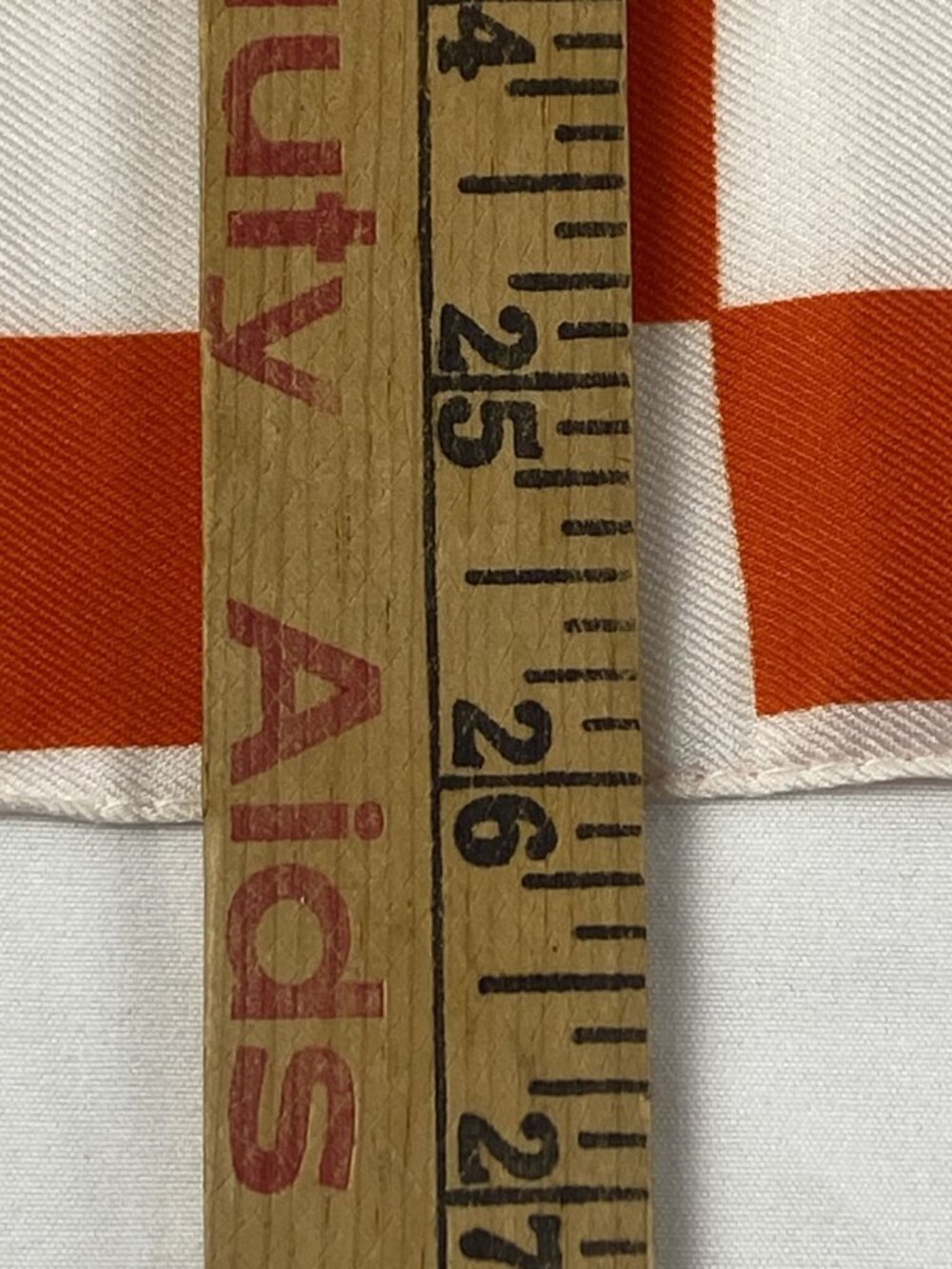 John Weitz Vintage Orange & White Checkered Scarf 26" Square Made In Italy - Picture 6 of 9
